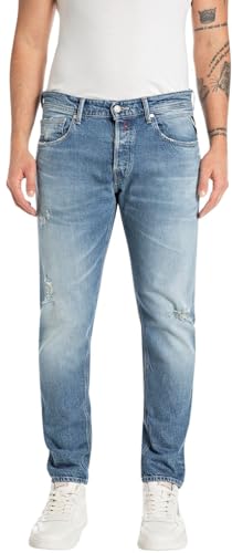 Replay Men's Jeans Willbi Regular-Fit Original, Blue (Medium Blue 009), 33W / 34 on sale